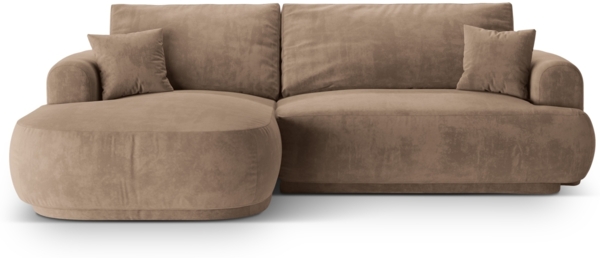 Micadoni Ecksofa Ella 5-Sitzer Links Samt Dunkelbeige