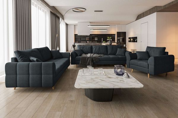 99rooms Polstergarnitur Bello, (Couchgarnitur, Set (3-tlg), bestehend aus 3-Sitzer Sofa, 2-Sitzer Sofa, Sessel, mit Rundumbezug