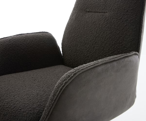 Drehstuhl Zoa-Flex Materialmix Schwarz Fußkreuz Graphit 360° drehbar Wippfunktion Taschenfederkern Bild 4