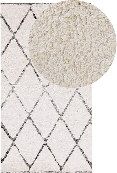 Teppich helles Beige / grau 80x150 cm Shaggy PENDIK