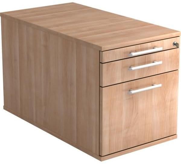 Rollcontainer TC20 80cm, 1 Schub, 1 HR, Schloss, RE Nussbaum Bild 2