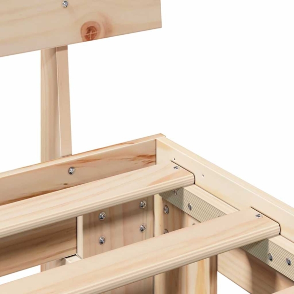 vidaXL Bettrahmen mit Kopfteil Natur 100 x 200 cm Massives Kiefernholz 872581 Bild 7