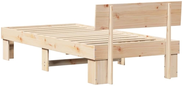 vidaXL Bettrahmen mit Kopfteil Natur 100 x 200 cm Massives Kiefernholz 872581 Bild 6