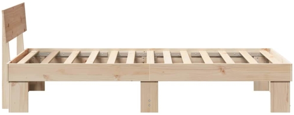 vidaXL Bettrahmen mit Kopfteil Natur 100 x 200 cm Massives Kiefernholz 872581 Bild 5