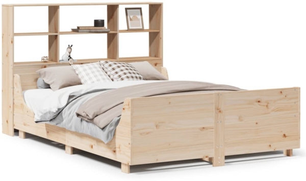vidaXL Massivholzbett mit Regal ohne Matratze 140x200 cm 3323806
