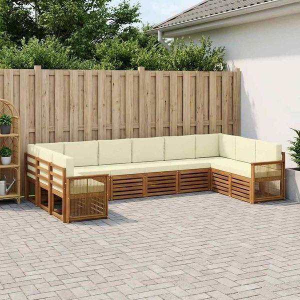 vidaXL Ecksofa Set mit Kissen 7 pcs Natur und Creme 3384896