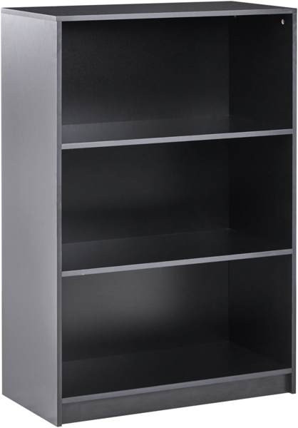 Bücherregal mit 3 Ebenen ZEHNA 117 cm Schwarz