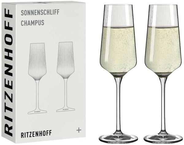 Ritzenhoff 8000004 Champagnerglas-Set #1 SONNENSCHLIFF RDT 2024 in Geschenkbox