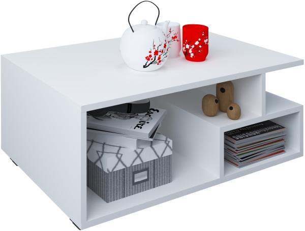 VCM Beistelltisch & Couchtisch Sulas 918603 Weiß H. 40 x B. 80 x T. 50 cm