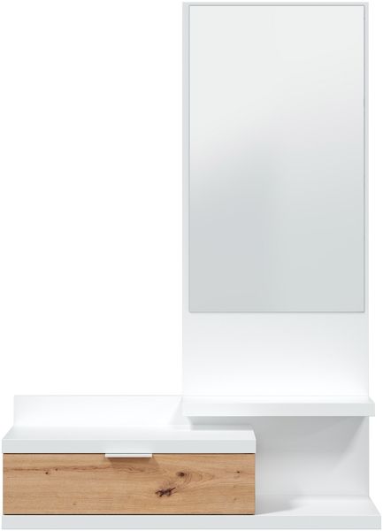Garderoben-Set >DHALIA< in Artik Weiß / Nodi Eiche Dekor - 81x116x29 (BxHxT)