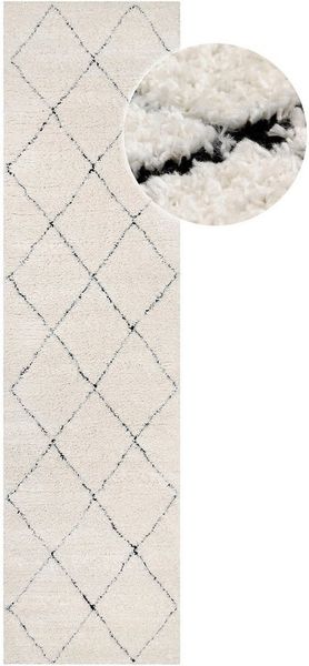 OTTO home Hochflor-Teppich Aveline, auch als Läufer erhältlich, rechteckig, Höhe: 35 mm, Langflor, Shaggy im Berber Stil, geometrisch, Raute, Wohnzimmer