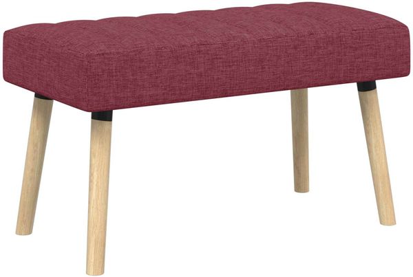 vidaXL Kanalgepolsterte Bank Weinrot 80 x 40 x 46 cm Stoff 42038476