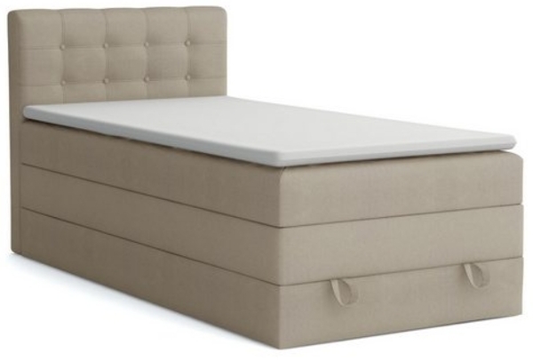 Deine Möbel 24 Boxspringbett JUNG 1 Polsterbett Komplettbett Hotelbett inkl. Topper (für Jugendliche Jugendbett Hellgrau Grau Anthrazit Schwarz Beige, 3-St, Bonellfederkernmatratze H3 Taschenfederkernmatratze H4), 90x200 100x200 120 cm Einzelbett Boxsp... Bild 4