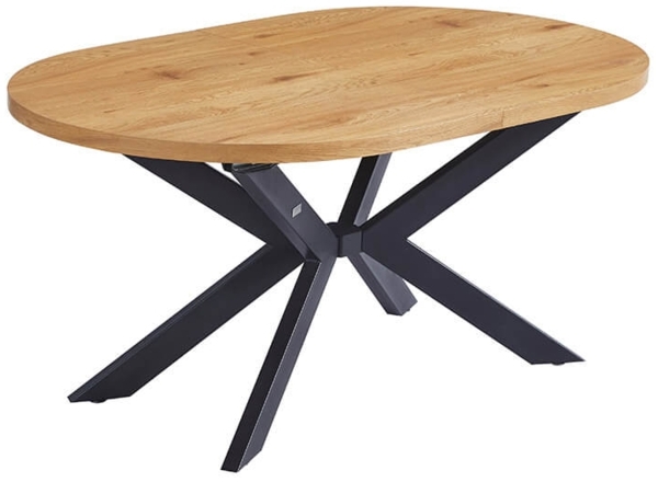 HOME DELUXE Essgruppe Oval Ausziehbar inkl. Sternfuß - 160 x 100 cm Light Oak 8 Stühle Rosa Bild 9