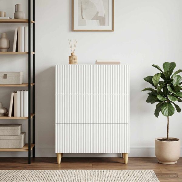 vidaXL Schubladenschrank Weiß 66 x 34,5 x 90 cm Holzwerkstoff 894605