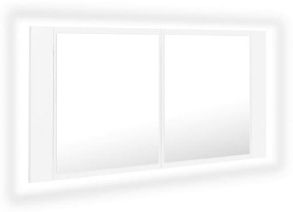 vidaXL LED-Bad-Spiegelschrank Weiß 90x12x45 cm Acryl 804972