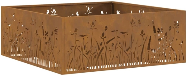 vidaXL Feuerstelle Braun 80 x 80 x 30 cm Wetterfeststahl 858929