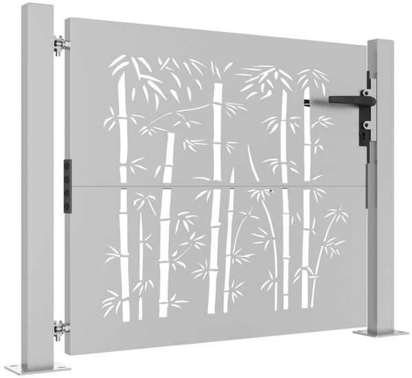 vidaXL Gartentor 100x75 cm Cortenstahl Bambus-Design 153238 Bild 3