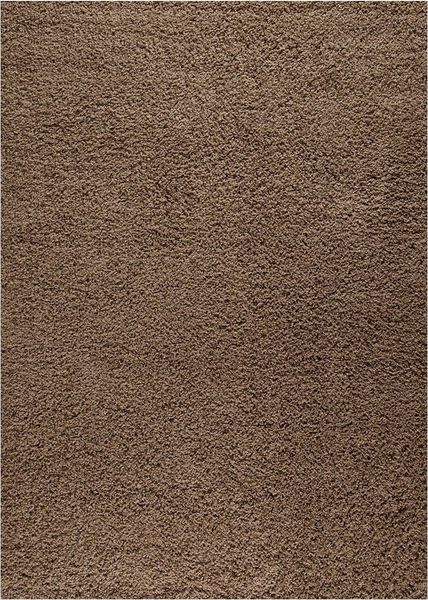 Vimoda Teppich Shaggy, Hochflor-Teppich Uni in Nougat, Rechteckig, Höhe: 30 mm, Einfarbig, Teppich Wohnzimmer, Schlafzimmer, in Hellbraun