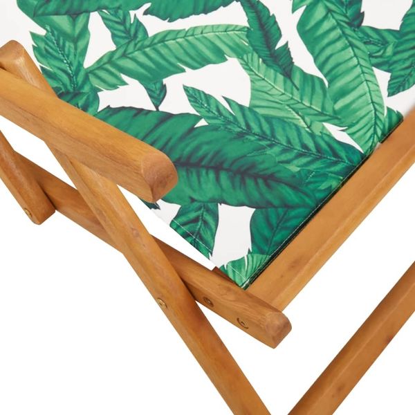 vidaXL Strandstühle 2 Stk. Klappbar Blattmuster Stoff und Massivholz 3214489 Bild 10