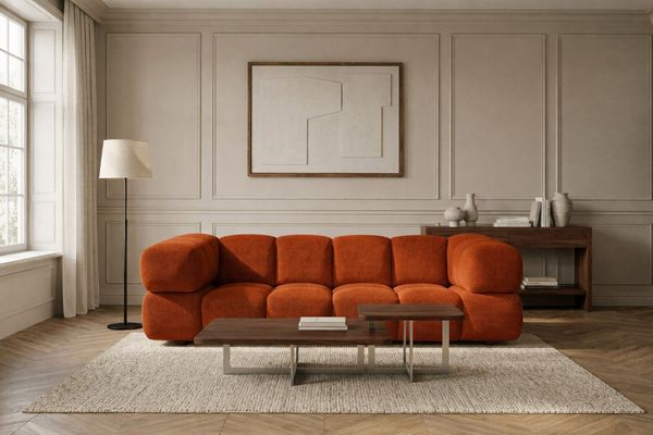 Kaiser Möbel Sofa 3-Sitzer für Wohnzimmer, Stoff Sonic 3D, AVERRO, Bubble-Design, Designer Sofa, Premiumstoff Sonic 3D, Abgerundete Form