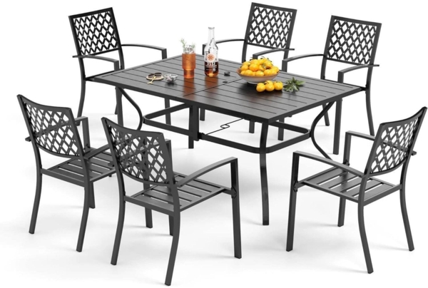 PHI VILLA Gartenmöbel Set 6 Personen Terrasse Essgruppe