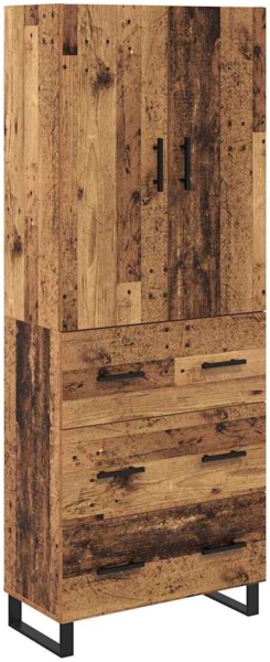 vidaXL Highboard mit Schubladen 2 pcs Altholz Engineered Wood und Glas 3415787