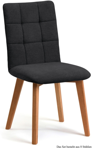 Esszimmerstuhl (8er-Set) Dareen 47x91x60 Eiche geölt/Anthrazit