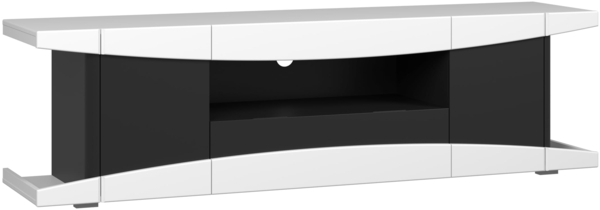 trendteam smart living - Level Up - TV-Schrank - Weiß/Schwarz - Gaming-Lowboard passend für z.B. PlayStation 5 - (BxHxT) 180 x 52 x 42 cm - mit LED-Spot BLAU, 4er-Set