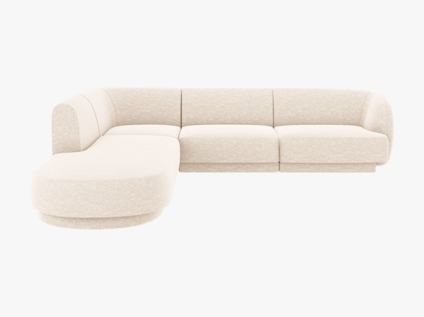 Micadoni Ecksofa Miley 6-Sitzer Links Chenille Eden Elfenbein Bild 1