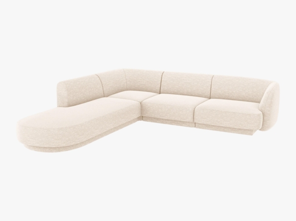 Micadoni Ecksofa Miley 6-Sitzer Links Chenille Eden Elfenbein Bild 2