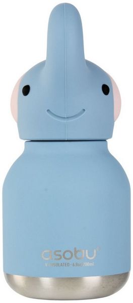 ASOBU Trinkflasche Isolierte Trinkflasche Mini Bestie 200 ml Strohhalm Schlüsselring