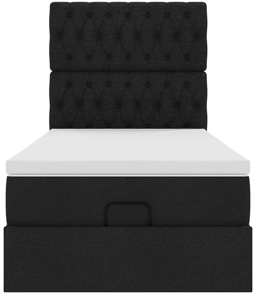 vidaXL Ottoman-Bett mit Matratze Schwarz 80x200 cm Stoff 3313197 Bild 7