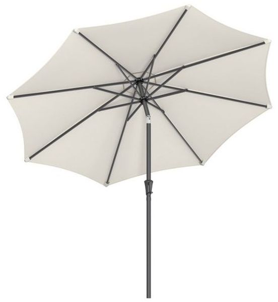 Songmics Sonnenschirm mit UV-Schutz bis UPF 50+, knickbar, Metall / Polyester beige, Ø 3 x 2,52 m