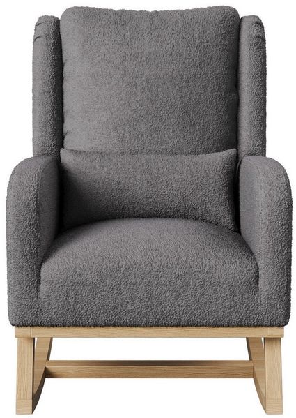 Furnishings Home Schaukelstuhl Schwingsessel, Akzentstuhl, Wohnzimmersessel für Schlafzimmer (1 St), Teddy Velvet, 2 Seitentaschen, 1 Lendenkissen