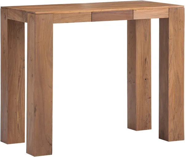 Bartisch Osbon 135x70 cm massiv Akazie mit Schubkasten stabil modern