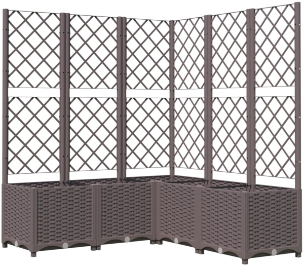 vidaXL Pflanzkübel mit Rankgitter Braun 120x120x136 cm PP 318267