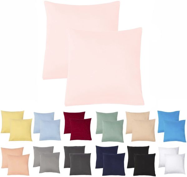 Livessa 2er Set Kissenbezug 50x50 aus%100 Baumwolle Jersey Stoff - Verdeckter Reißverschluss, Kopfkissenbezug 50x50 cm, Kissenhülle, Ultra weich und atmungsaktiv, Oeko-Tex Zertifiziert