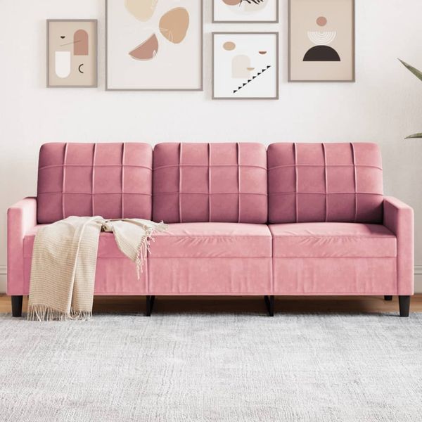 vidaXL 3-Sitzer-Sofa Rosa 180 cm Samt 4007637
