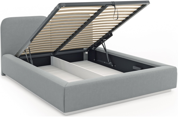 Selsey 'Comoves' Polsterbett 140x200 mit Veloursbezug, Bettkasten und Lattenrost, Grau Bild 4