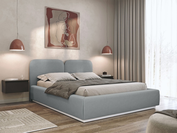 Selsey 'Comoves' Polsterbett 140x200 mit Veloursbezug, Bettkasten und Lattenrost, Grau Bild 3