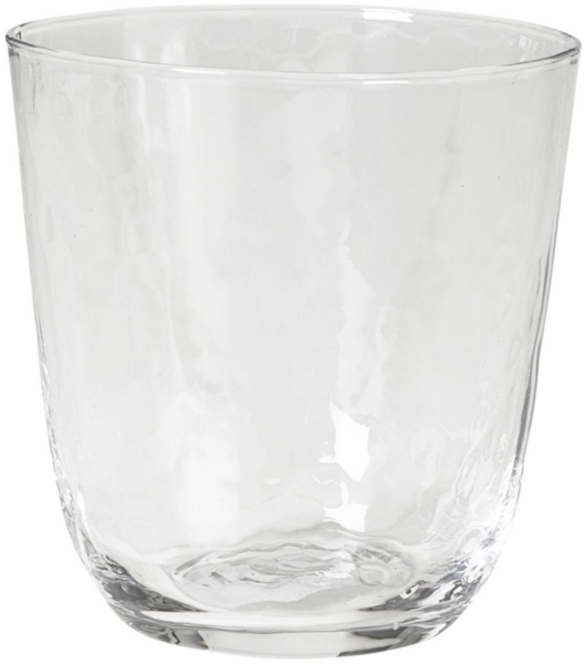 Broste Copenhagen Gläser-Set HAMMERED Trinkglas 4tlg. klar 0,335 l, Mundgeblasenes Glas, Hammered Glas