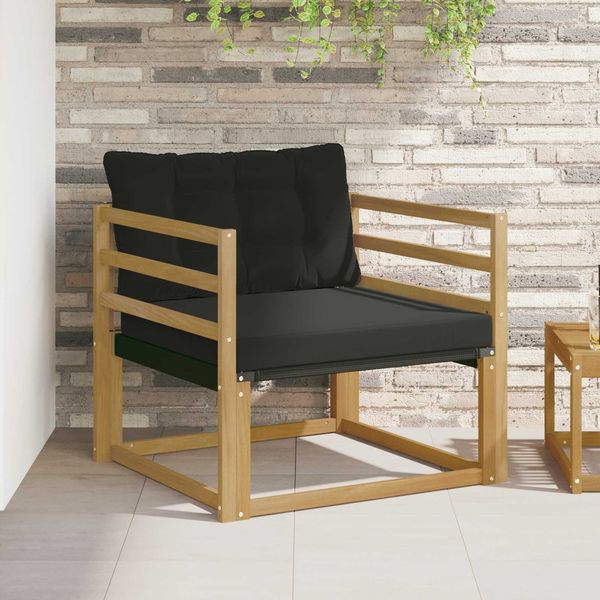 vidaXL Outdoor-Sofagarnitur Massives Akazienholz und Textilene Weiß 3439054