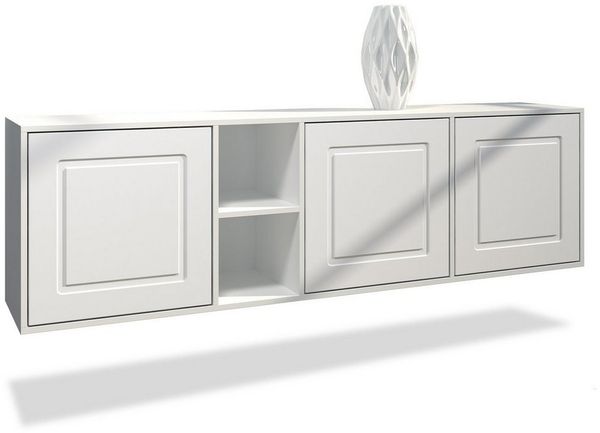 Möbelhandel Klipenstein Sideboard NOAH, TV Board hängend 182 cm, Landhaus, Korpus Weiß matt