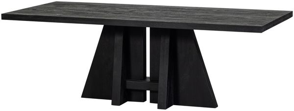 Esstisch Kean aus Mangoholz, modern rechteckig, schwarz, 220x100 cm, für 8–10 Personen
