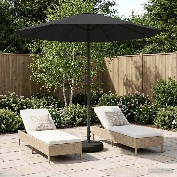 vidaXL Garten-Schirm mit Fuß 230 x 230 cm Polyester Rechtwinklig 42036215