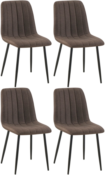 CLP 4er Set Stühle Dijon mit Lehne,braun Stoff