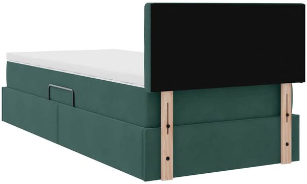 vidaXL LED-Speicherbett mit Matratze Dunkelgrün 90 x 190 cm Samt 3371484 Bild 12