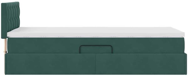 vidaXL LED-Speicherbett mit Matratze Dunkelgrün 90 x 190 cm Samt 3371484 Bild 11