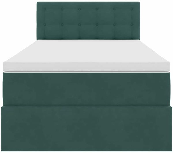 vidaXL LED-Speicherbett mit Matratze Dunkelgrün 90 x 190 cm Samt 3371484 Bild 8